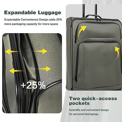 Softside 5-Piece Luggage Set with Duffel Bag, Lightweight Expandable Suitcase Travel Set