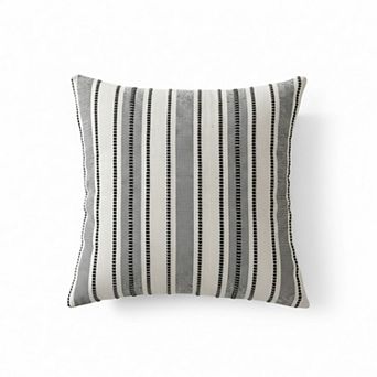 Striped Decorative Throw Pillow Cover Soft Woven Square Cushion Cover with Hidden Zipper 17.7x17.7in