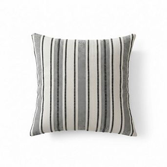 Striped Pillowcase with Envelope Closure Decorative Bedding Cover Single Piece 17.7x17.7in