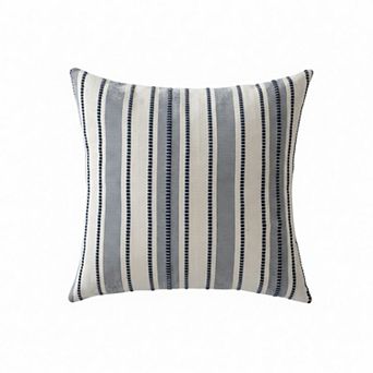 Striped Pillowcase with Envelope Closure Decorative Bedding Cover Single Piece 17.7x17.7in