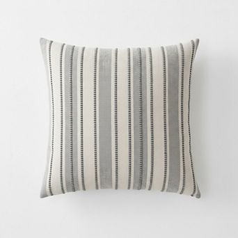 Striped Pillowcase with Envelope Closure Decorative Bedding Cover Single Piece 17.7x17.7in