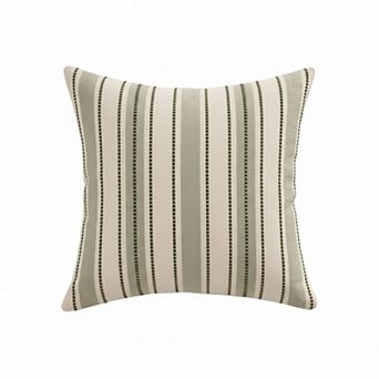 Striped Pillowcase with Envelope Closure Decorative Bedding Cover Single Piece 17.7x17.7in