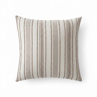 Striped Pillowcase with Envelope Closure Decorative Bedding Cover Single Piece 17.7x17.7in