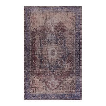 Machine Washable Non-Slip Chenille Rug 5x8ft, Family & Pet Friendly for Entryway Bedroom