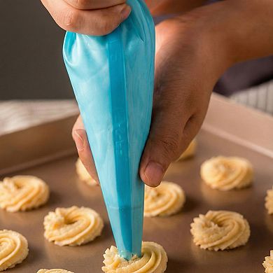 34-Piece Reusable Piping Bag and Decorating Tip Set with Scrapers and Cleaning Brush