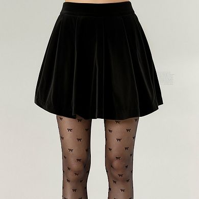 Women's Sheer Tights with Allover Bow Pattern Design