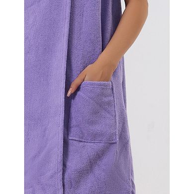 2 Packs Women's Towel Wrap Bathrobe Spa Towels Robe with Adjustable Closure for Gym Shower