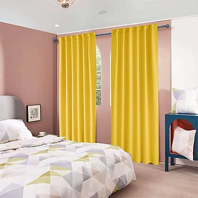 2-Panel Extra-Long Yellow Curtains