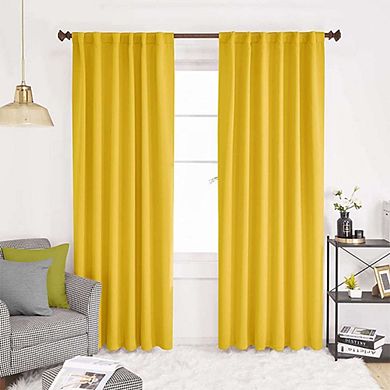 2-Panel Extra-Long Yellow Curtains