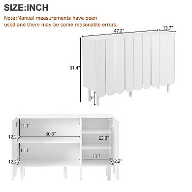 Storage Cabinet Shoe Cabinet with 5 Solid Wood Legs