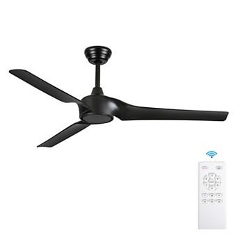 52" Modern 3 ABS Blades Flush Mount Standard Ceiling Fan with DC Moto and Remote