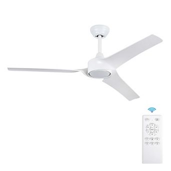 52" Modern 3 ABS Blades Flush Mount Standard Ceiling Fan with DC Moto and Remote