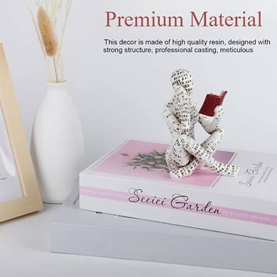 Reading Women Bookshelf Decor Decorative Sculpture