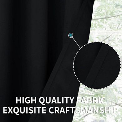 2-Panel Black Thermal-Insulated Curtains