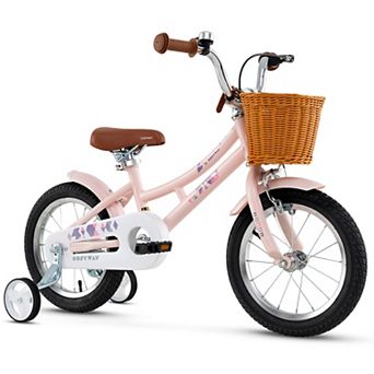 Kids Bike Retro Bicycle with Adjustable Height and Basket for Ages 3-8 Years Old