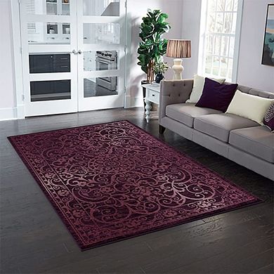 Wineberry Rectangular Paisley Rug