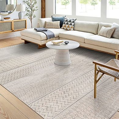 Modern Beige Moroccan Rug