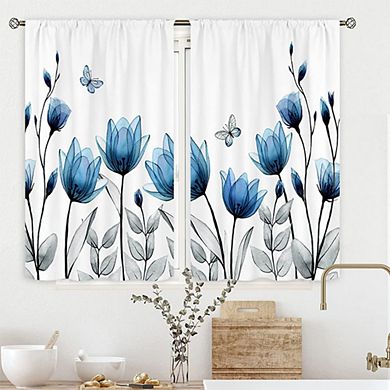 2-Panel Blue Tulip Curtains