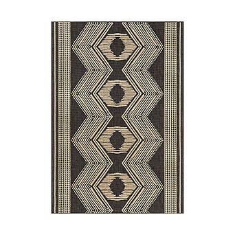 Dark Gray Geometric Rug