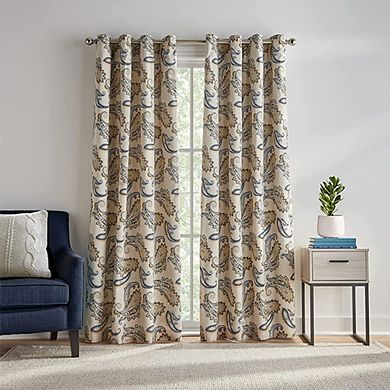 2-Panel Ochre Paisley Curtains
