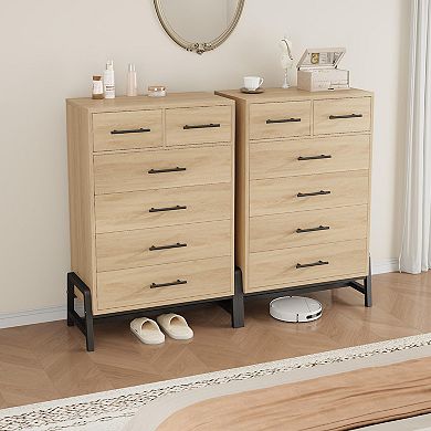 ANIXOL Wood Dresser Tall Nightstand for Bedroom