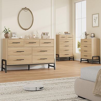 ANIXOL Wood Dresser Tall Nightstand for Bedroom
