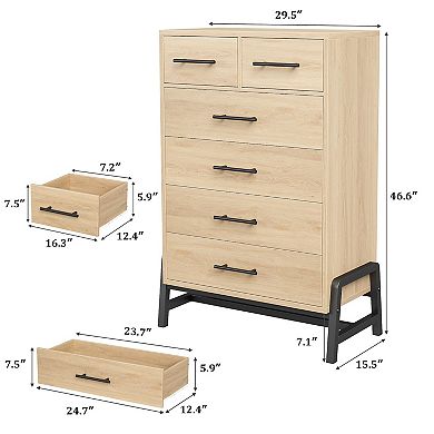 ANIXOL Wood Dresser Tall Nightstand for Bedroom