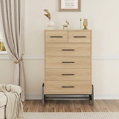ANIXOL Wood Dresser Tall Nightstand for Bedroom