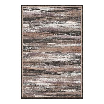 Modern Abstract Area Rug Low Pile Washable Indoor Carpet for Contemporary Living Room Office