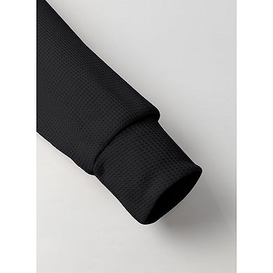 Womens Hoodies Casual Waffle Knit Long Sleeve Drawstring Pullover Sweatshirts Hooded Tops