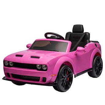 12V Kids Licensed Dodge Challenger Ride-On Car, Electric Vehicles with Remote, LED Lights, Bluetooth