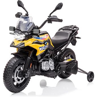 12V Kids Police Motorcycle, Licensed BMW Motorcycle w/Training Wheels, Dual Motors, LED, Music