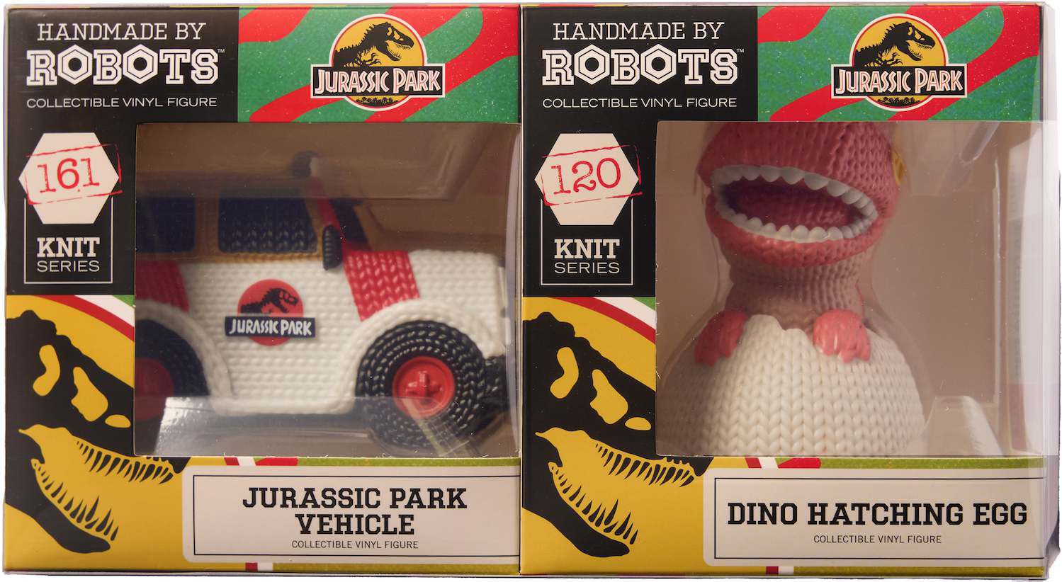 Детские фигурки Handmade by Robots - Jurassic Park - Dino Hatching Egg & Park Vehicle 2-Pack — фото 1