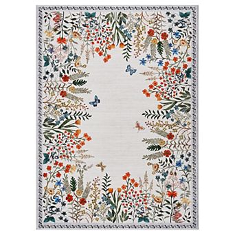 ANIXOL Washable Floral Area Rug