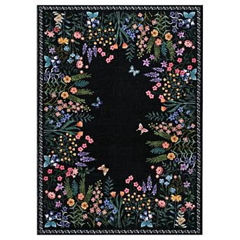 ANIXOL Washable Floral Area Rug