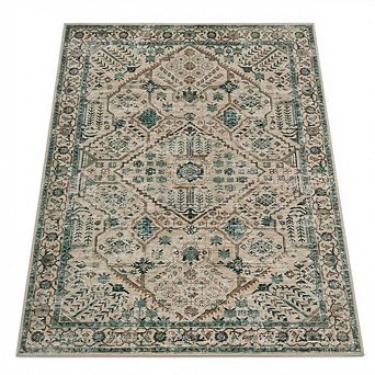 Vintage Boho Area Rug for Living Room Bedroom Farmhouse, Washable Non-Slip Low Pile Carpet Rugs