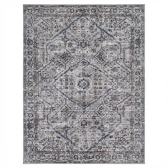 Vintage Boho Area Rug for Living Room Bedroom Farmhouse, Washable Non-Slip Low Pile Carpet Rugs