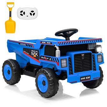 ANIXOL 12V Kids Ride-On Dump Truck, Electric Construction Toy with Remote, Dump Bed & Music