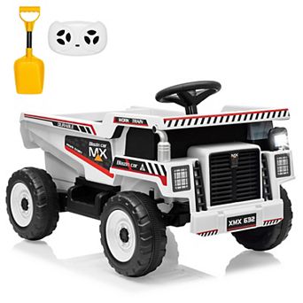 ANIXOL 12V Kids Ride-On Dump Truck, Electric Construction Toy with Remote, Dump Bed & Music