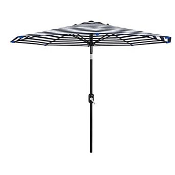 9FT Patio Umbrella Market Umbrella Table Umbrella with Push Button Tilt Crank 8 Ribs