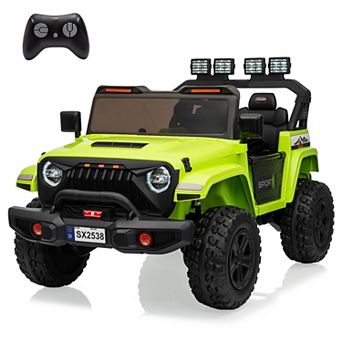 ANIXOL 24V Kids Ride On Truck, 4WD 2-Seater Electric Car with Parent Remote, Bluetooth, LED