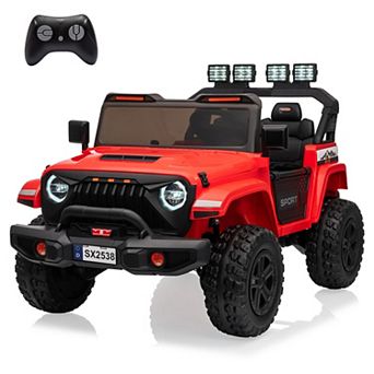 ANIXOL 24V Kids Ride On Truck, 4WD 2-Seater Electric Car with Parent Remote, Bluetooth, LED