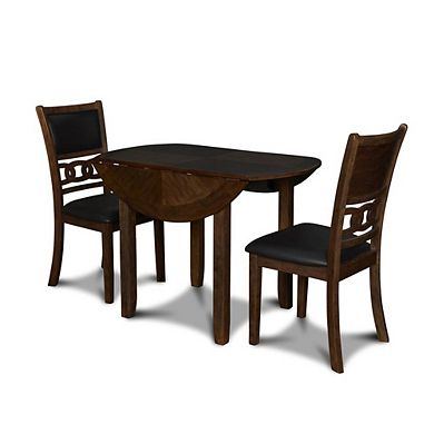 New Classic Furniture Furniture Gia Solid Wood Dining Drop Leaf Table 2 Chairs