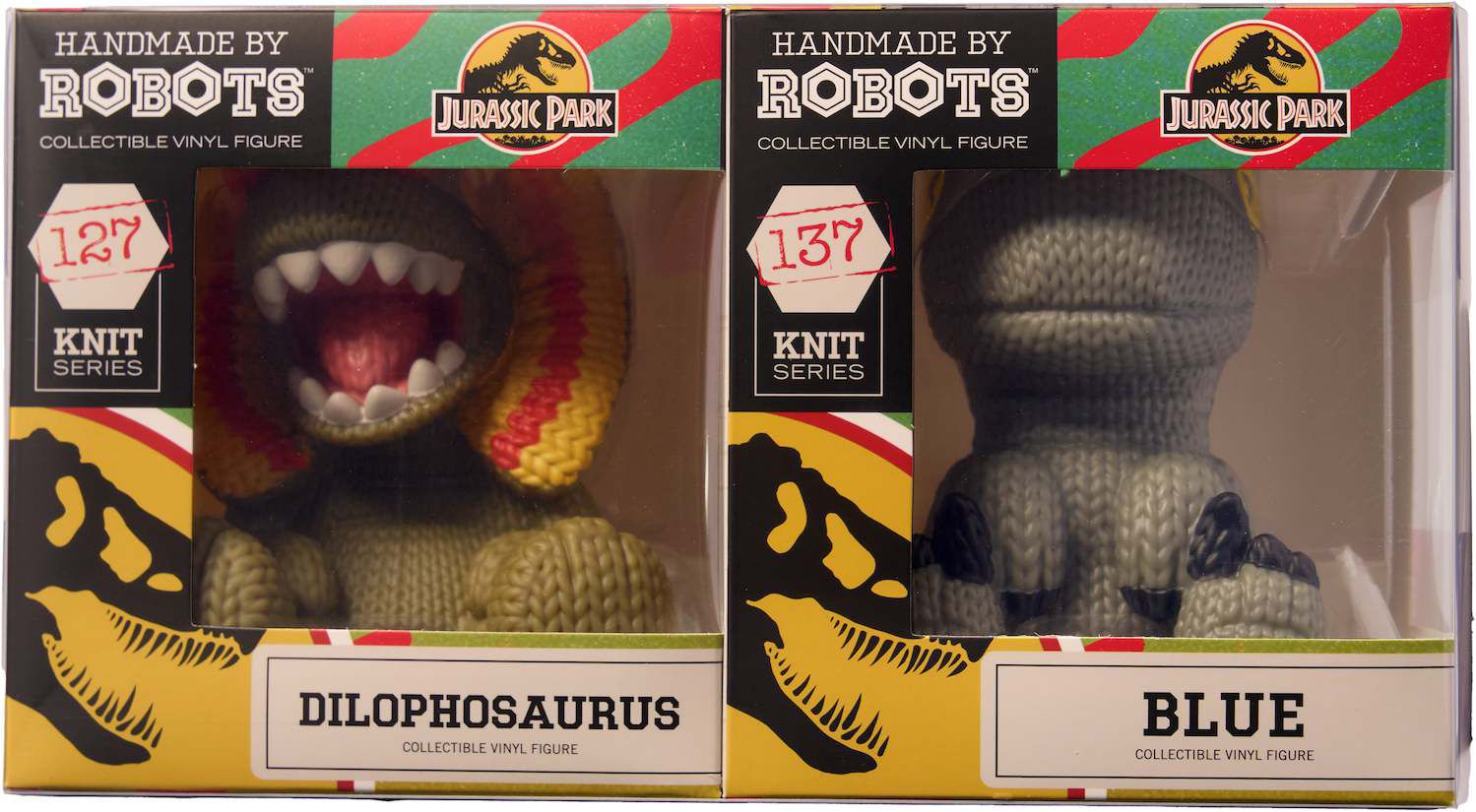 Детские фигурки Handmade by Robots - Jurassic Park - Blue & Dilophosaurus 2-Pack