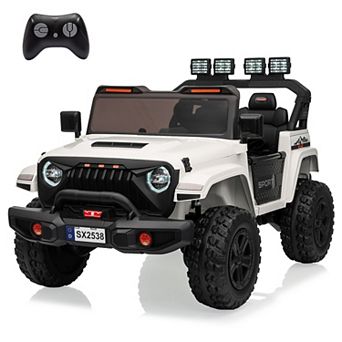 ANIXOL 24V Kids Ride On Truck, 4WD 2-Seater Electric Car with Parent Remote, Bluetooth, LED