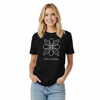 Artyska Women’s Less Is More Graphic Tee Short Sleeve Crewneck Casual T-Shirt
