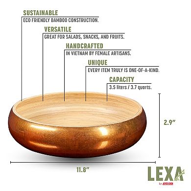 Joyce Chen Lexa Bamboo Fruit Bowl 12-Inch