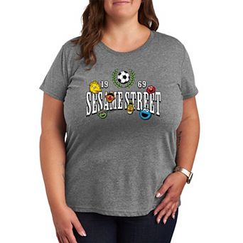 Plus Size Sesame Street Soccer Jersey Graphic Tee