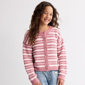 Girls 6-20 SO® Relaxed Crewneck Button-Down Cardigan Sweater in Regular & Plus Size