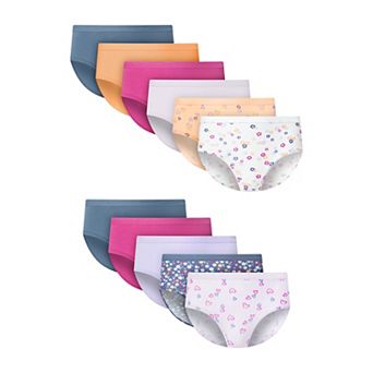 Girls 4-20 Hanes® Ultimate 10-Pack Cotton-Stretch Brief Panties Underwear